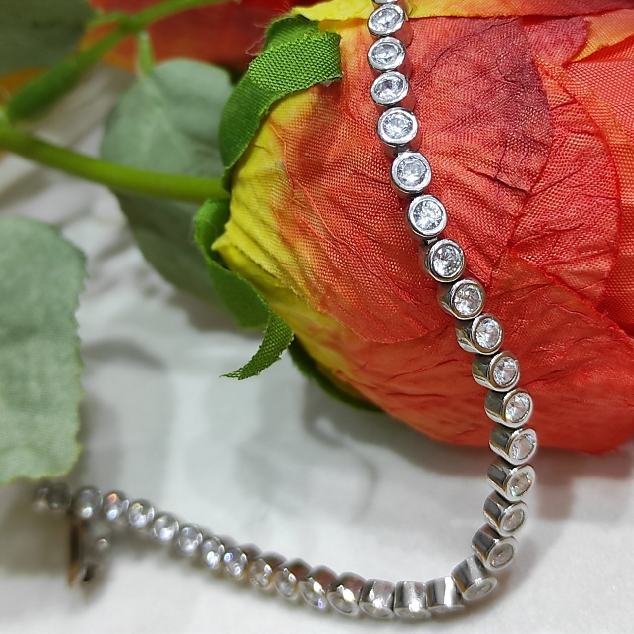 Zirkon taşlı altın kaplamalı gümüş suyolu bileklik