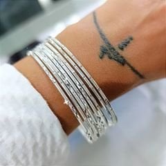 Desenli 7 cm çap Gümüş Ajda Bilezik (adet)