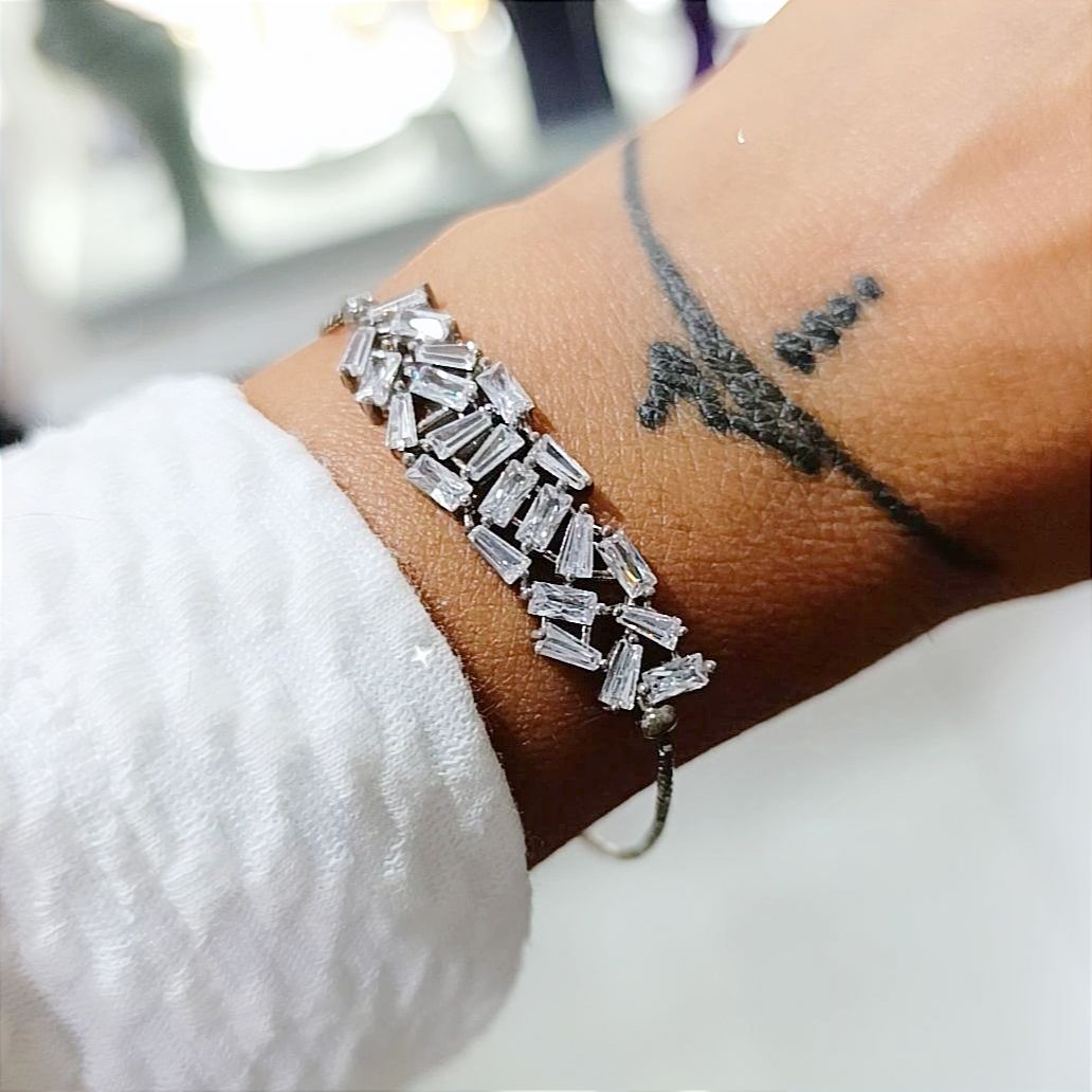 Bagety Kesim İthal Gümüş Asansörlü Bileklik