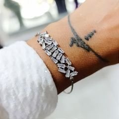 Bagety Kesim İthal Gümüş Asansörlü Bileklik