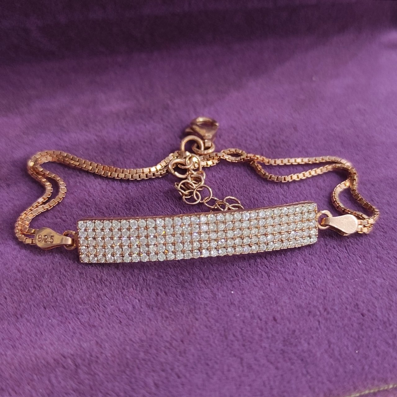 İtalyan,Rose Altın Kaplamalı Gümüş Bileklik