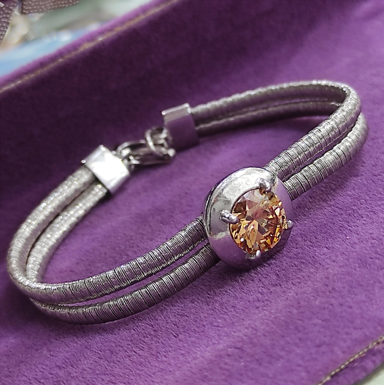 Topaz Taşlı, İtalyan Gümüş Bileklik