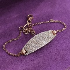 İtalyan Altın Rose Kaplamalı Gümüş Bileklik