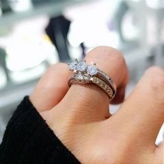 Tria Model İki Renkli Gümüş Yüzük