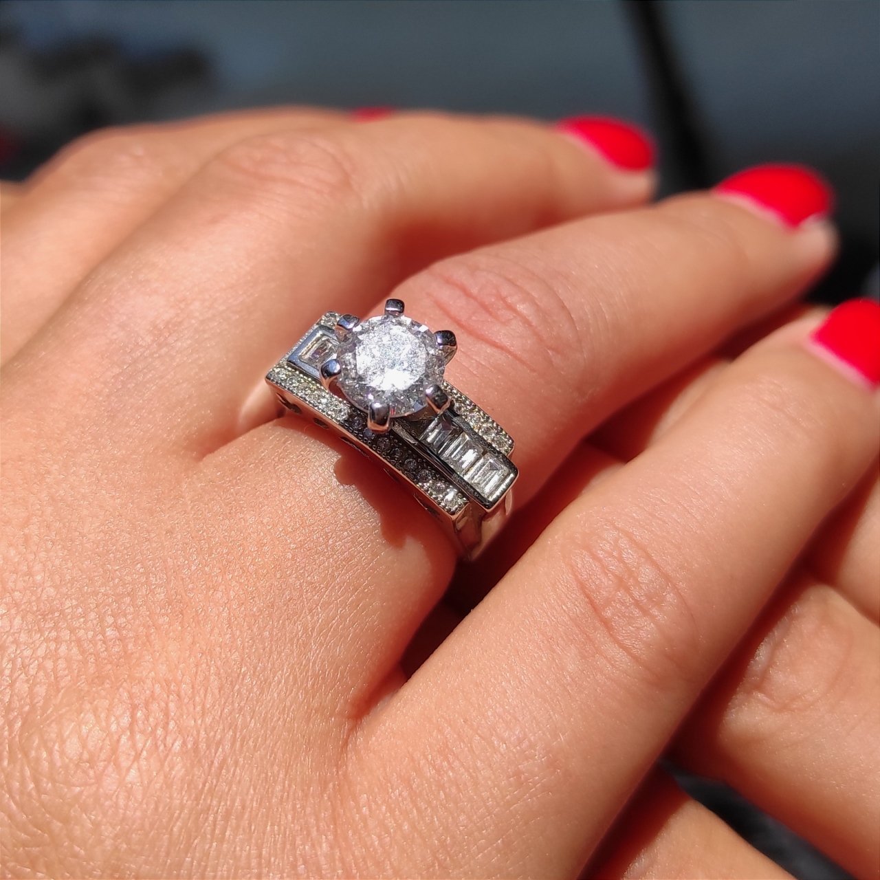 Swarovski Taşlı, Altın Kaplamalı Gümüş Tektaş yüzük