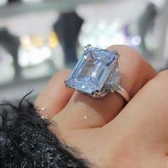 Bagety Taşlı Altın kaplamalı Gümüş Yüzük