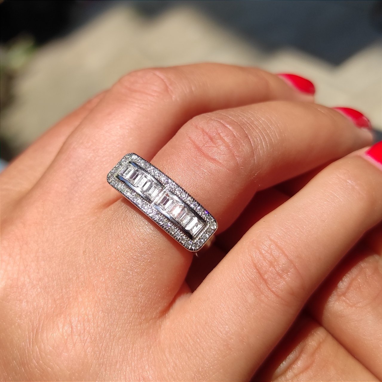 Swarovski Taşlı Altın Kaplamalı Gümüş Yüzük