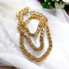 Arpa model Altın kaplamalı içi dolu 50 cm Gümüş Kolye