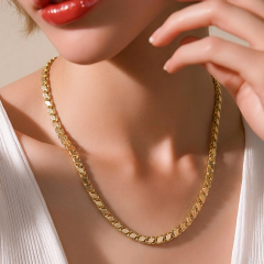 Arpa model Altın kaplamalı içi dolu 50 cm Gümüş Kolye