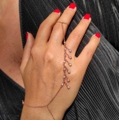 Zirkon Taşlı, Altın Rose Kaplama Gümüş Şahmeran