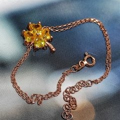 Topaz Taşlı, Yonca Gümüş Rose Bileklik