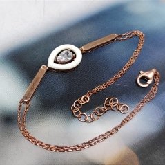 Oniks Taşlı, Rose Altın Kaplamalı Gümüş Bileklik