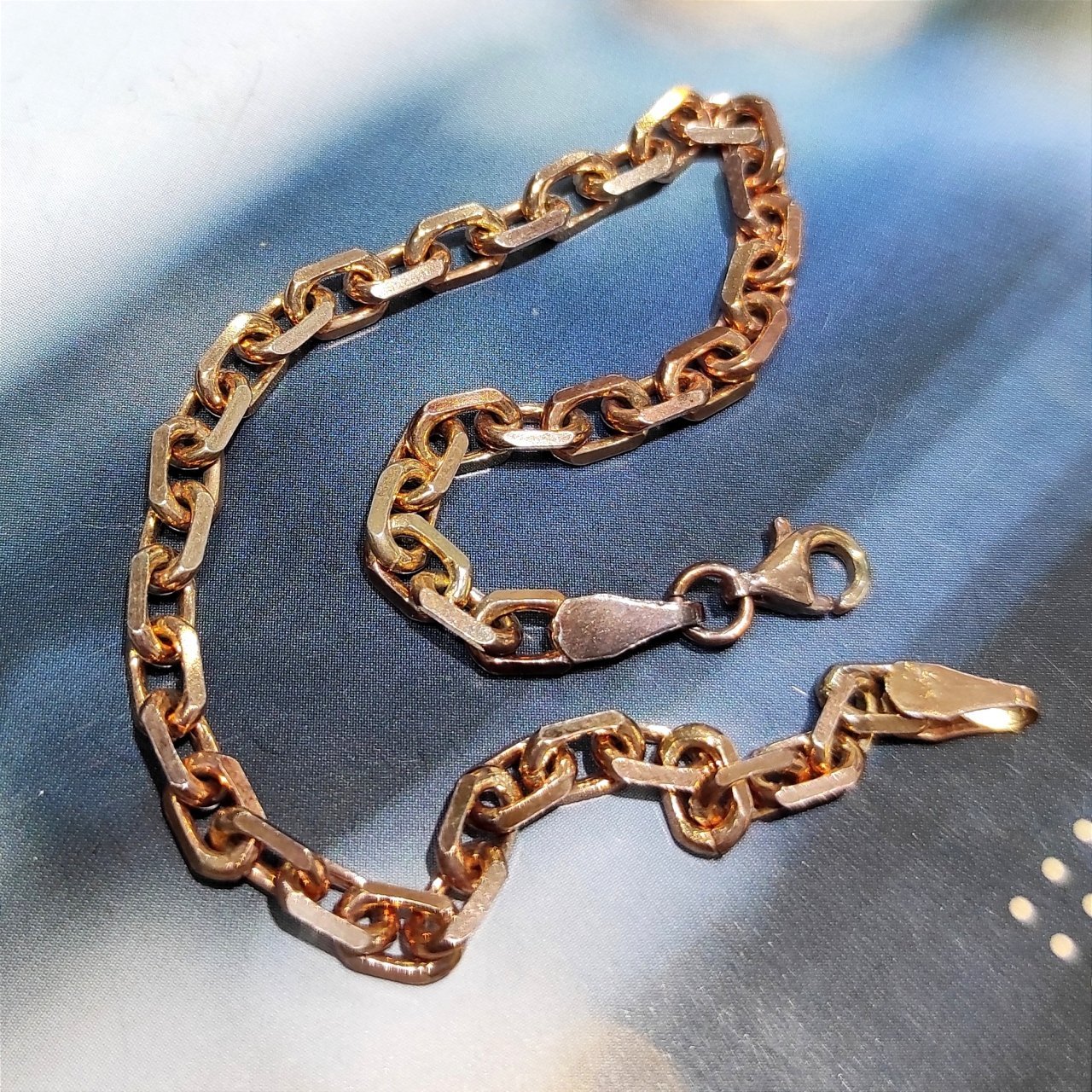 Zincir Model Altın Rose Kaplamalı Gümüş Bileklik