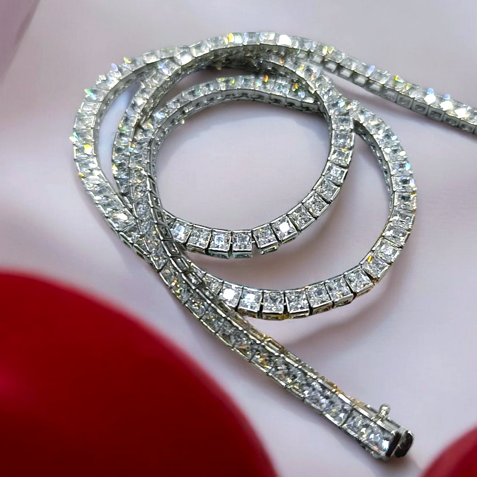 Swarovski Taşlı 5 mm Altın kaplamalı Suyolu Gümüş Kolye