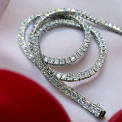 Swarovski Taşlı 5 mm Altın kaplamalı Suyolu Gümüş Kolye