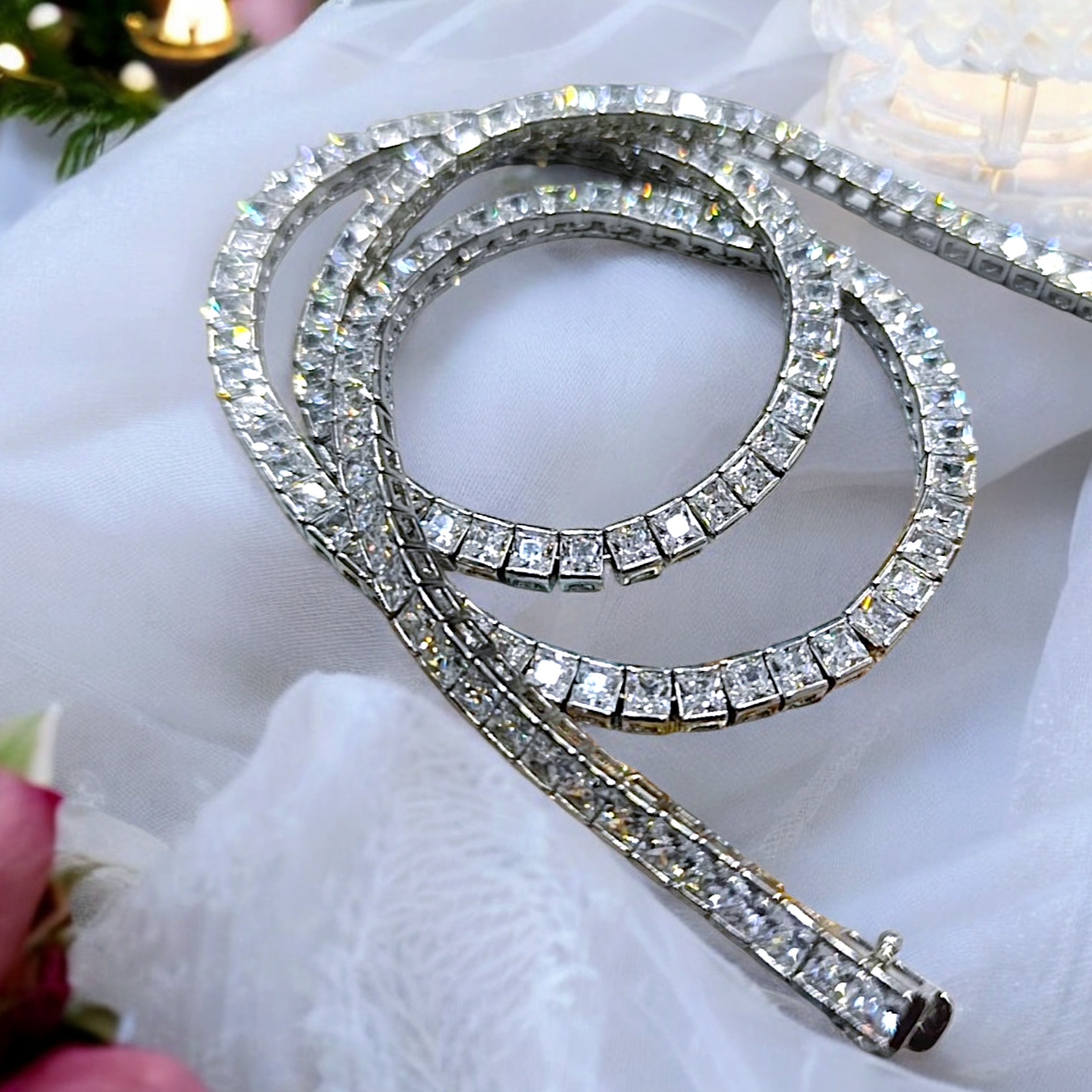 Swarovski Taşlı 5 mm Altın kaplamalı Suyolu Gümüş Kolye