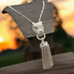 Bulgary model Aslan Başlı Altın Kaplamalı Gümüş Kolye