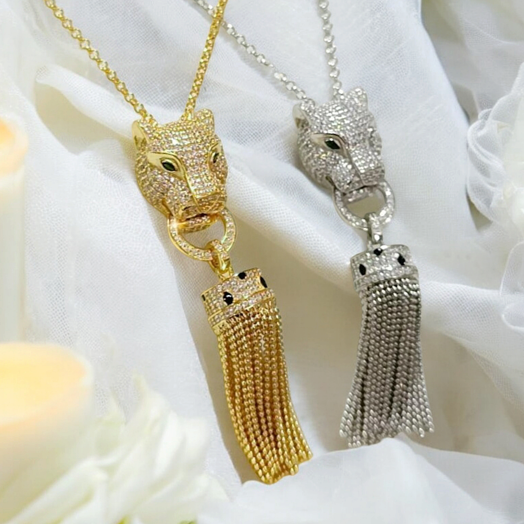 Bulgary model Aslan Başlı Altın Kaplamalı Gümüş Kolye