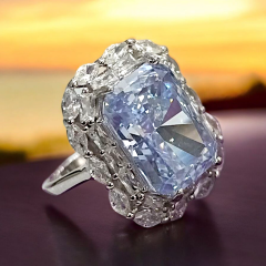 Akuamarin Taşlı Altın Kaplamalı İthal Gümüş Yüzük