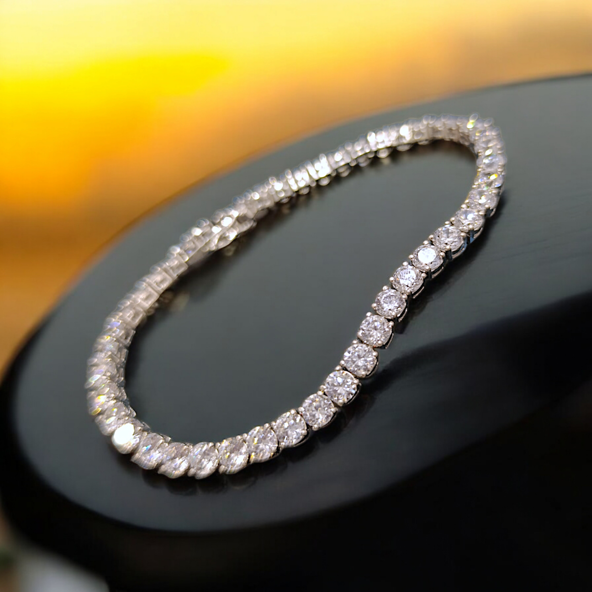 swarovski Taşlı, Altın Kaplamalı 4 mm Suyolu Gümüş Bileklik