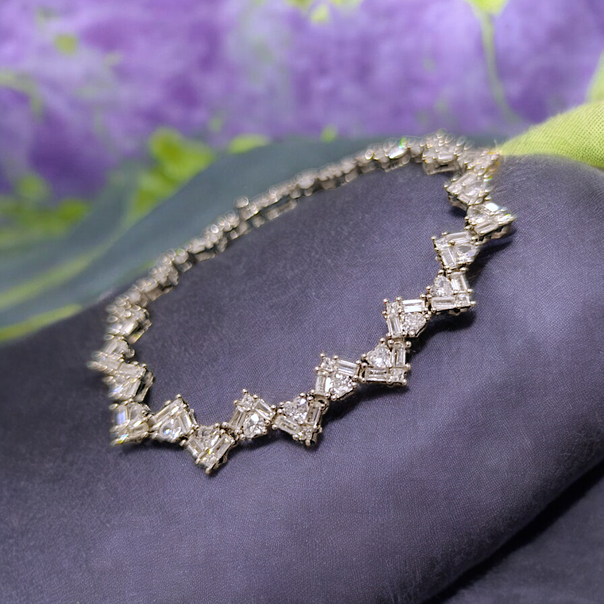 Mozanit Taşlı Bagety Altın Rodajlı Gümüş Bileklik