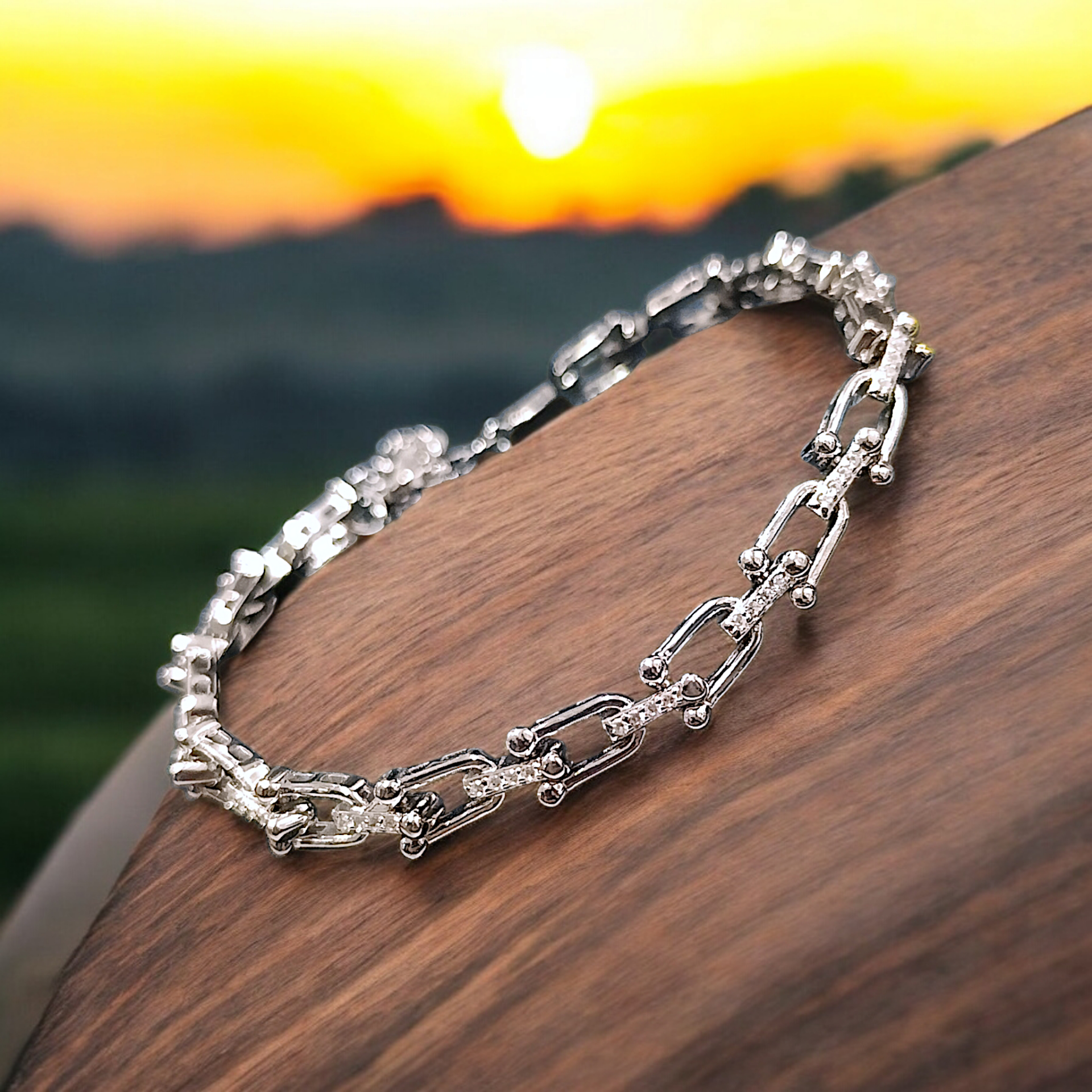 Tiffany model İthal Altın Rodajlı Gümüş Bileklik