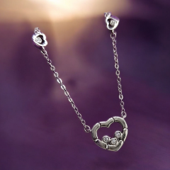 Van clife kalp model Altin Rodajlı Gümüş Kolye