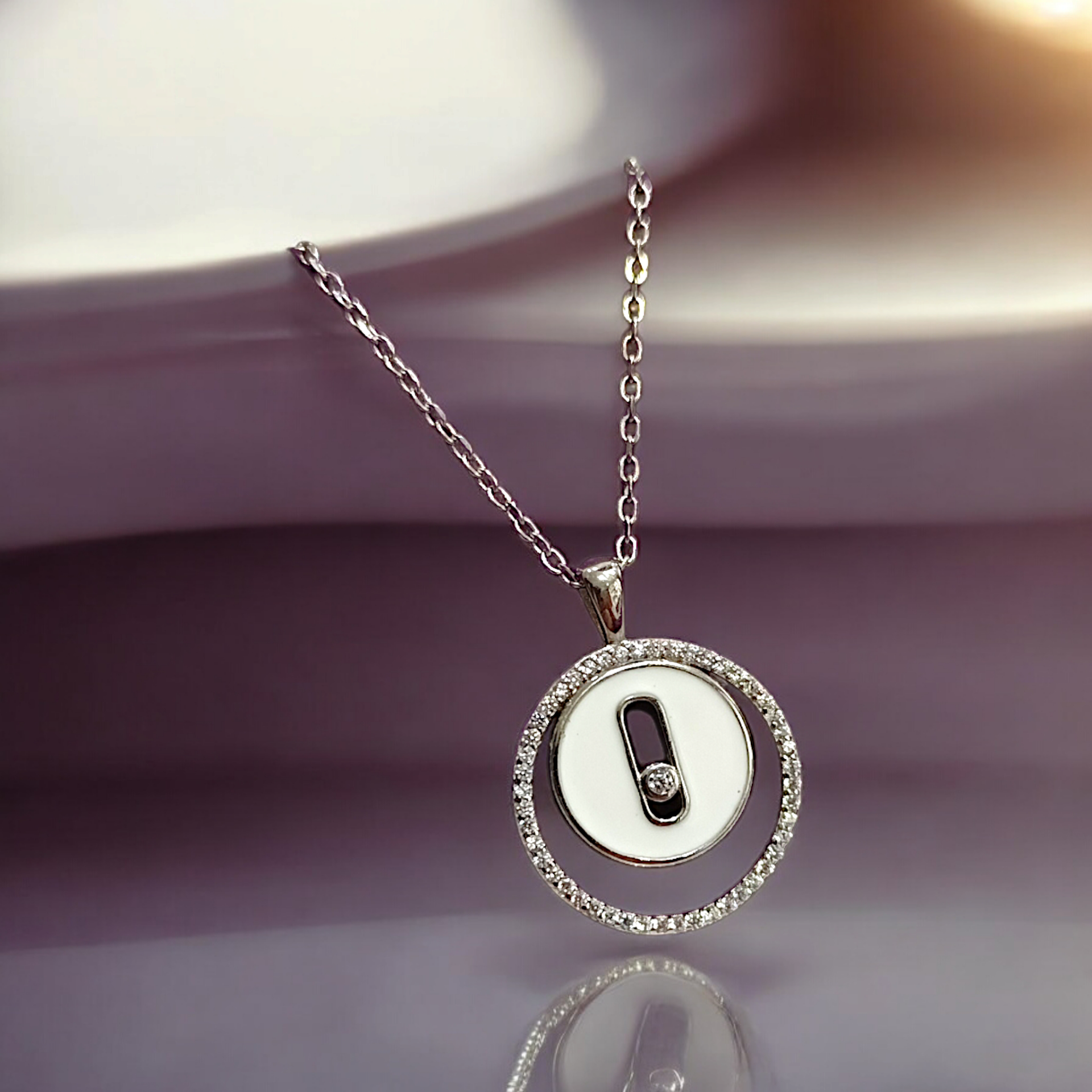 Cartier model sedef Taşlı, Altın Rodajlı Gümüş Kolye