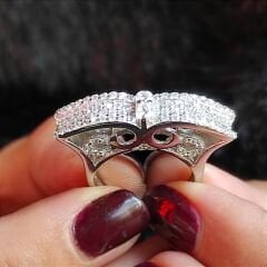 Swarovski Taşlı, Altın Rodajlı Gümüş Yüzük set