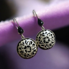 Oltu Taşlı, Elişi Tasarım Gümüş Küpe