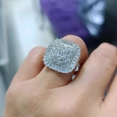 Bagety Taşlı Altın Kaplamalı Gümüş ithal Yüzük