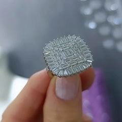 Bagety Taşlı Altın Kaplamalı Gümüş ithal Yüzük