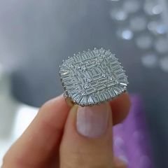 Bagety Taşlı Altın Kaplamalı Gümüş ithal Yüzük