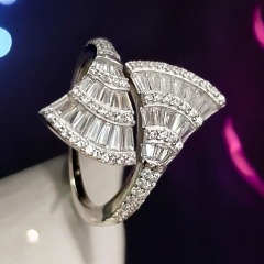 Bagety Taşlı Ayarlamalı, Altın kaplamalı İthal Gümüş Yüzük