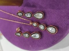 Elmas Monturlu, Altın Kaplamalı Rose Gümüş Set
