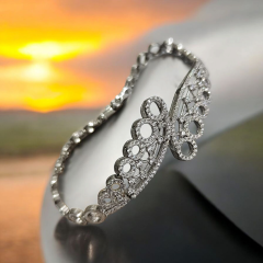 Swarovski Taşlı, Altın kaplamalı Gümüş Bileklik