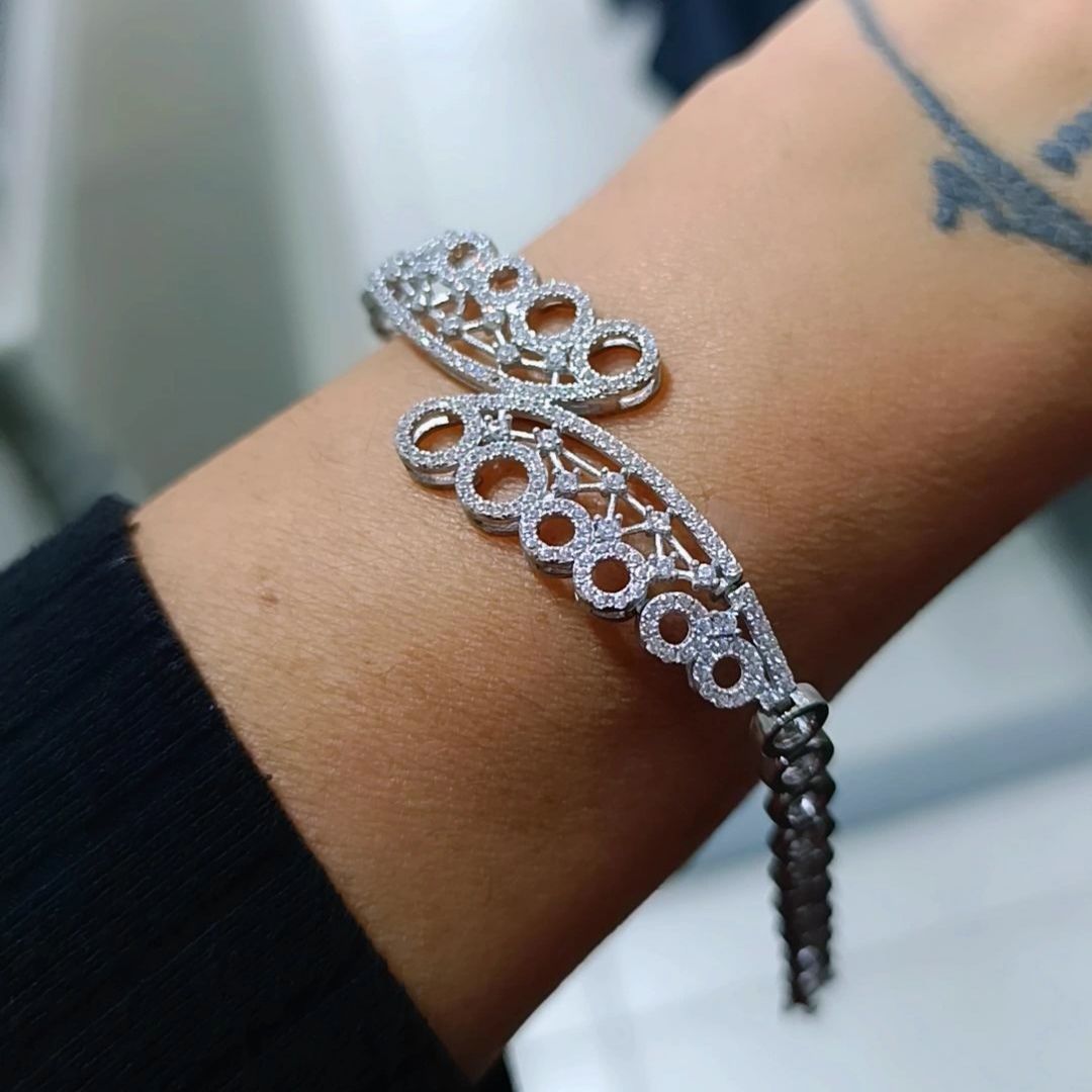 Swarovski Taşlı, Altın kaplamalı Gümüş Bileklik