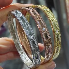 Cartier Model Gold Kaplamalı Gümüş Bilezik