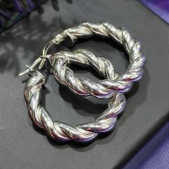 Burgu İthal Halka Gümüş Küpe (3cm çap)