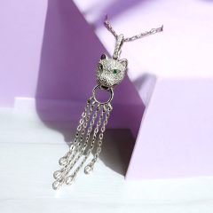 Aslan Başlı Bulgary Model İthal Gümüş Kolye