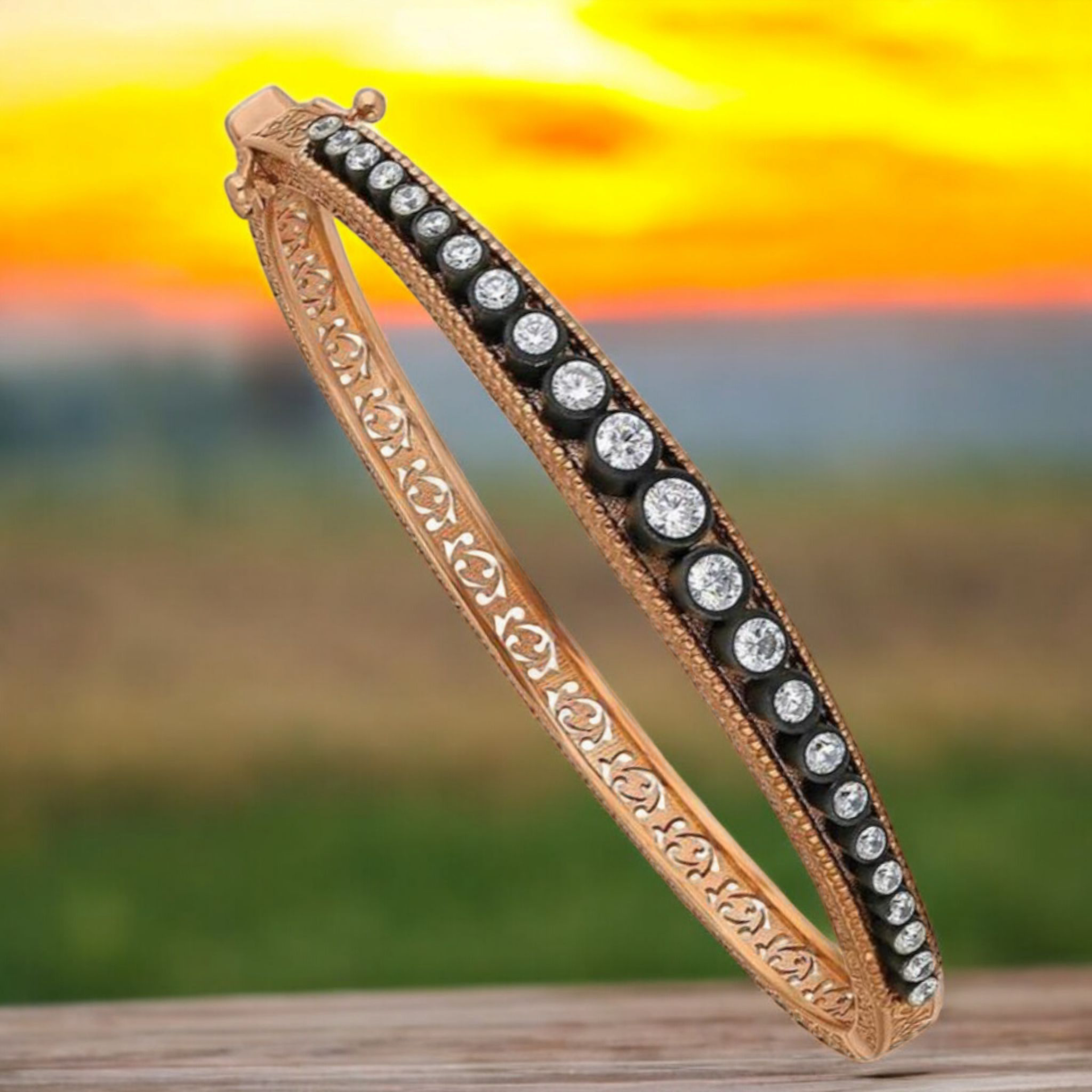 Elmas Montur, Altın kaplamalı Gümüş Tasarım Bilezik