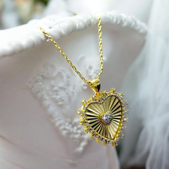 Kalp Model Altın kaplamalı İthal Gümüş Kolye