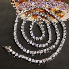 4 mm Swarovski Taşli, Altın Kaplamalı ithal Suyolu Kolye