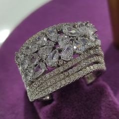 Swarovski taşlı Altın Kaplamalı İthal Gümüş Yüzük