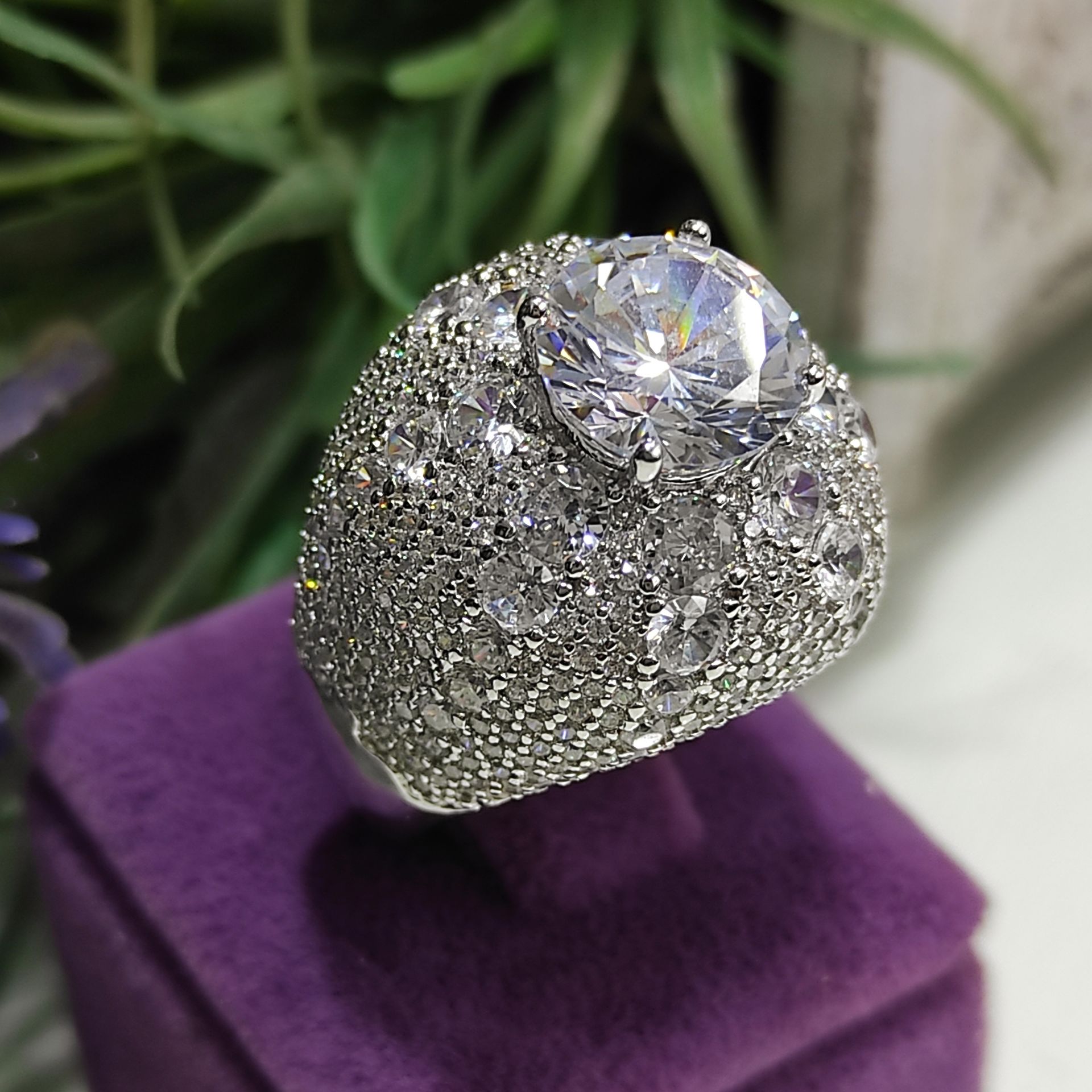 Swarovski Taş Altın Kaplamalı Gümüş Yüzük