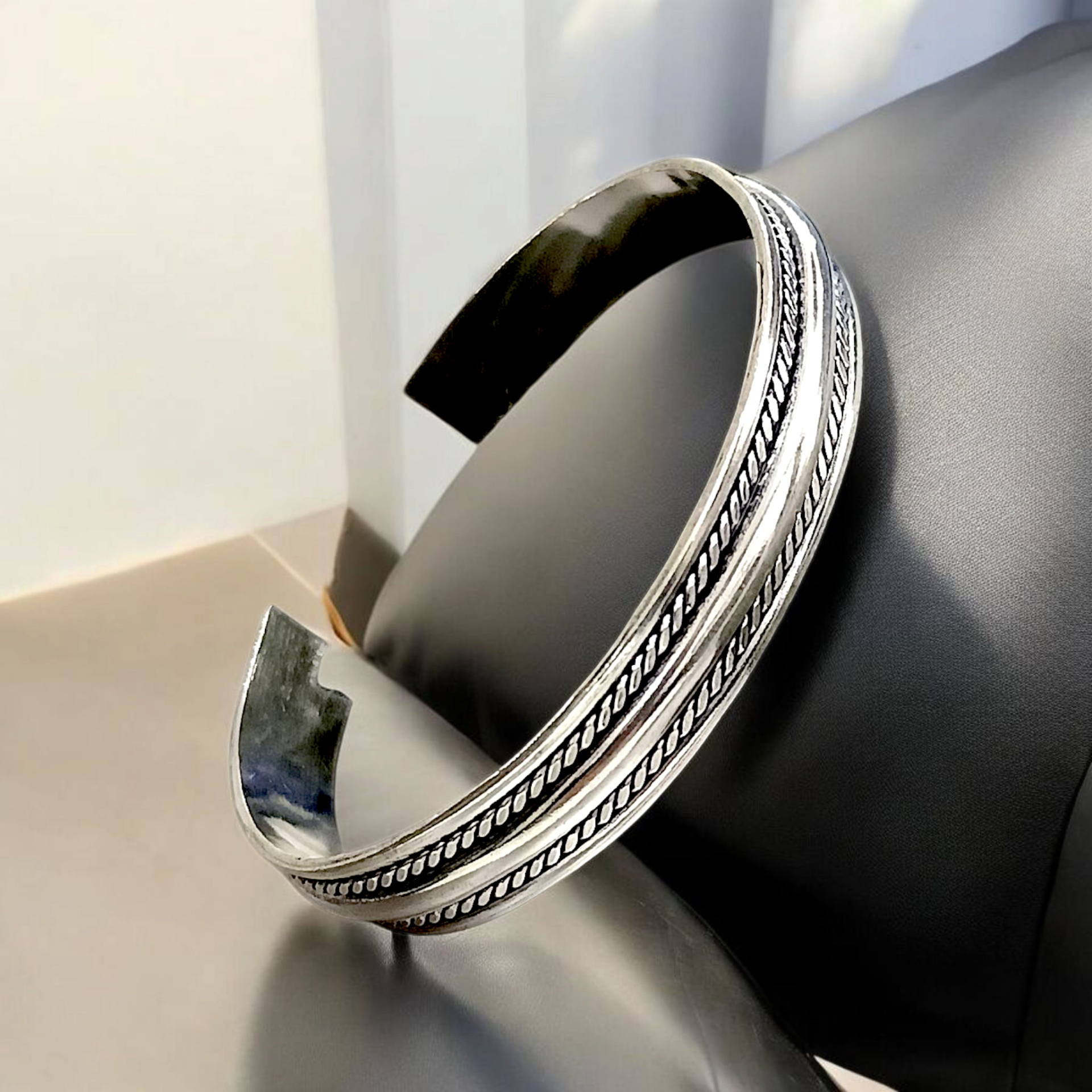 Unisex Tasarım Mardin işi Gümüş Kelepçe Bilezik