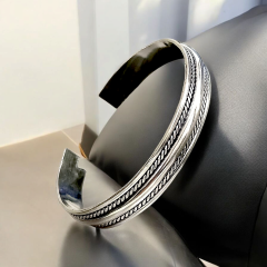 Unisex Tasarım Mardin işi Gümüş Kelepçe Bilezik