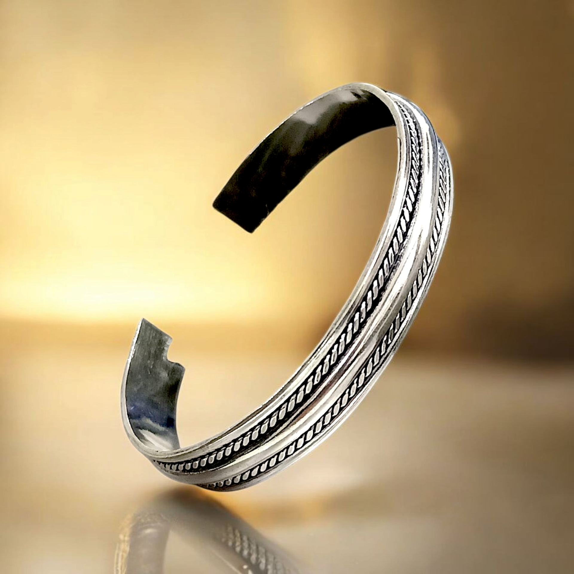 Unisex Tasarım Mardin işi Gümüş Kelepçe Bilezik