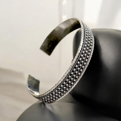 Unisex Tasarım Mardin işi Gümüş Kelepçe Bilezik