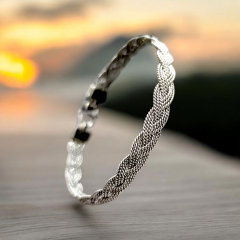 Unisex Burgu Model Tasarım Gümüş Bilezik